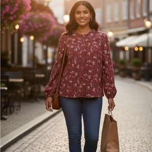 Lauren Conrad Floral Blouse